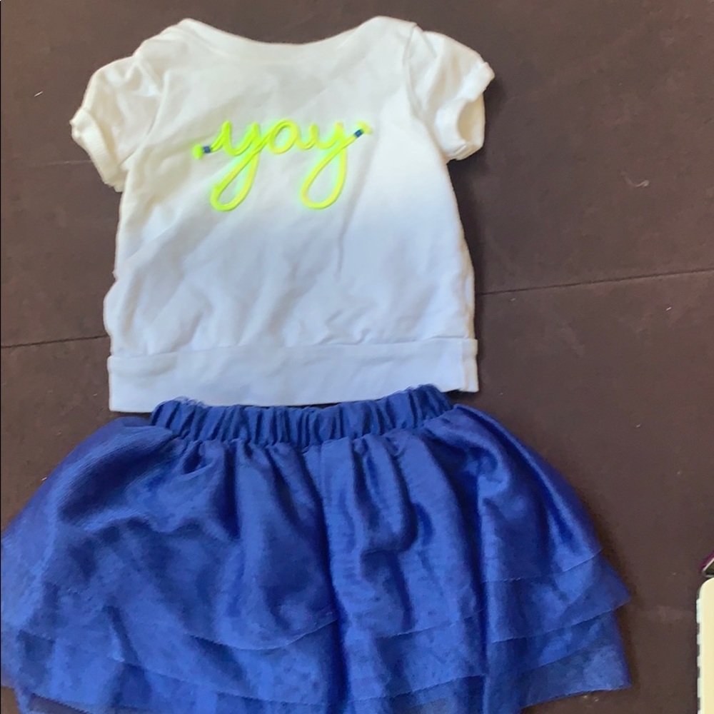 Cat & Jack Ombré 12 mo Ruffle skirt & top set